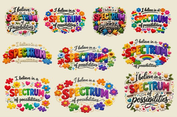 Autism Awareness Rainbow Floral Faux Yar: Celebrating Neurodiversity with Color and Craft