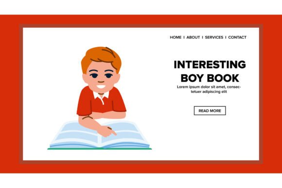 Evaluating the Read Interesting Book Boy Vector Illustration