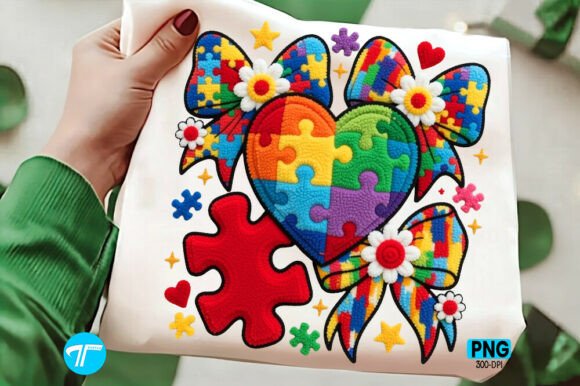 Faux Yarn Autism Coquette Bow Mom Shirt