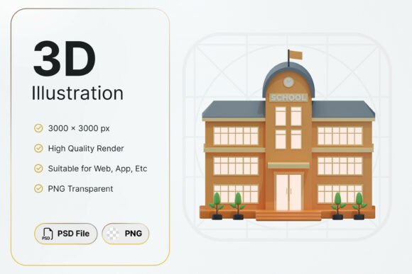 School Grand Hall Icon for Modern Design