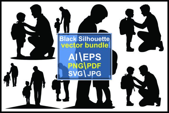 Silhouettes of Adults Children Various: A Visual Language for Connection and Care