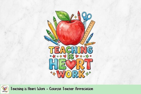 Teaching is Heart Work - Colorful Teacher Appreciation
